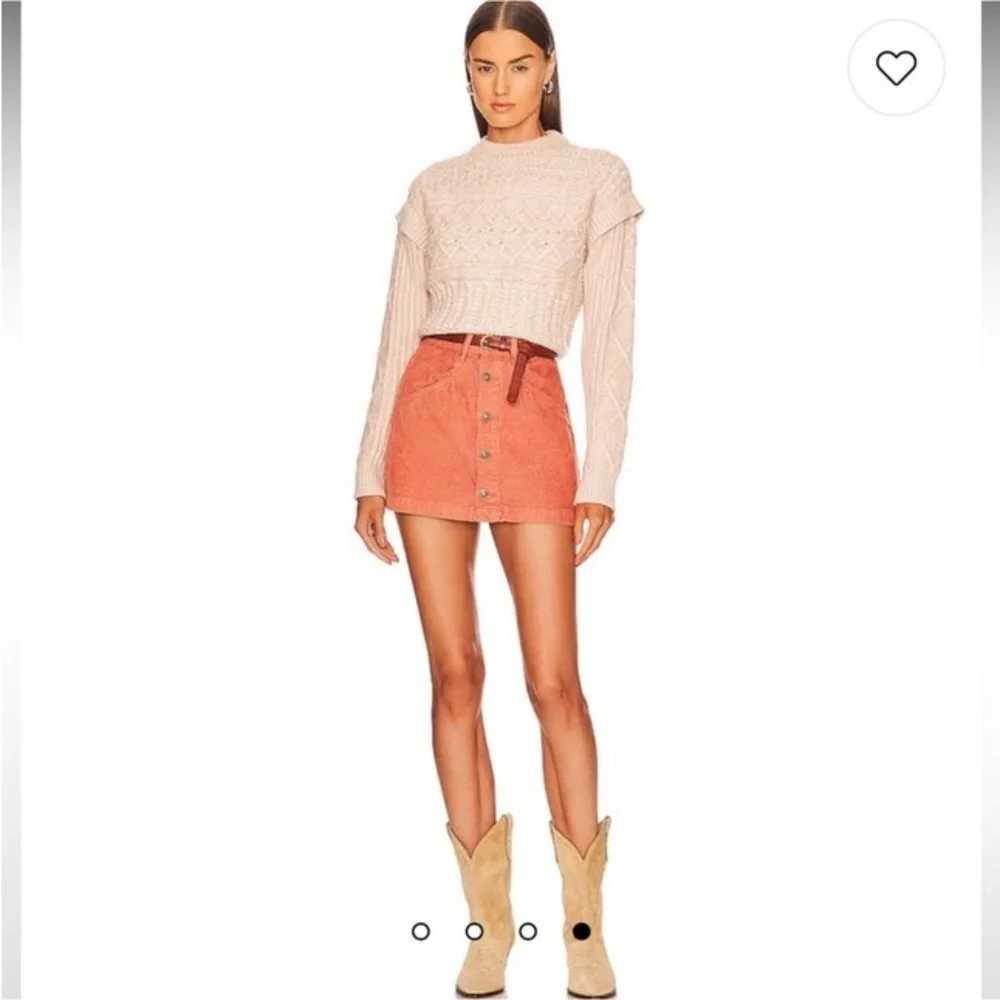 NWT Free People Ray Cotton Corduroy Miniskirt Size 4 Color Myrrh